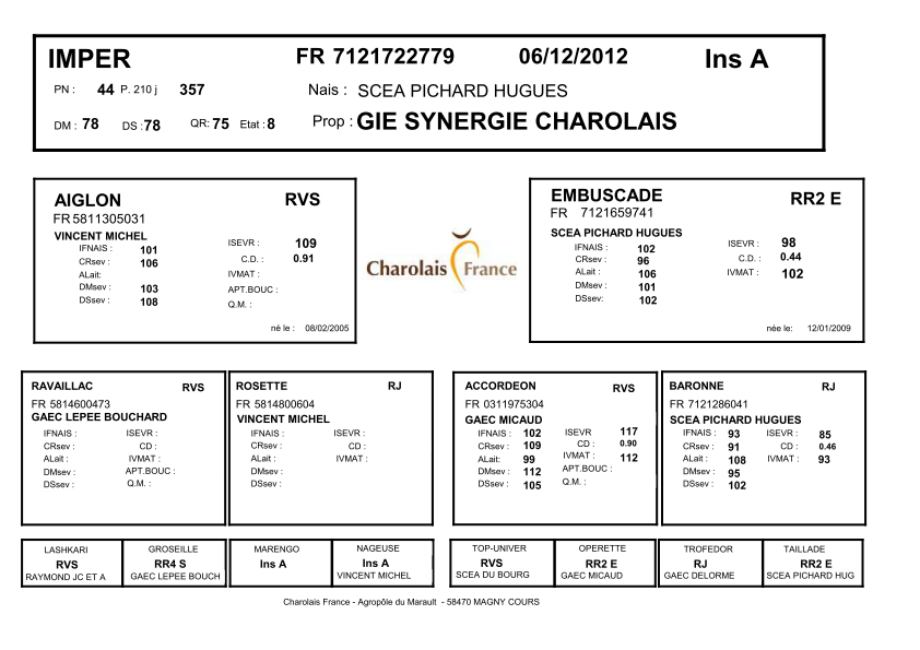 genealogie taureau charolais IMPER